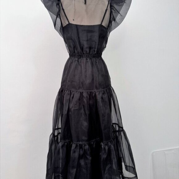 NWT JONATHAN SIMKHAI Chiana Ruffle Sleeve Midi Dress - Size 2 - Picture 6 of 9